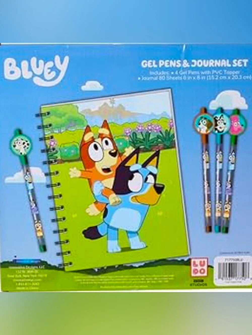 Bluey Gel Pens & Journal School Gift Set - Blue, Orange, White
